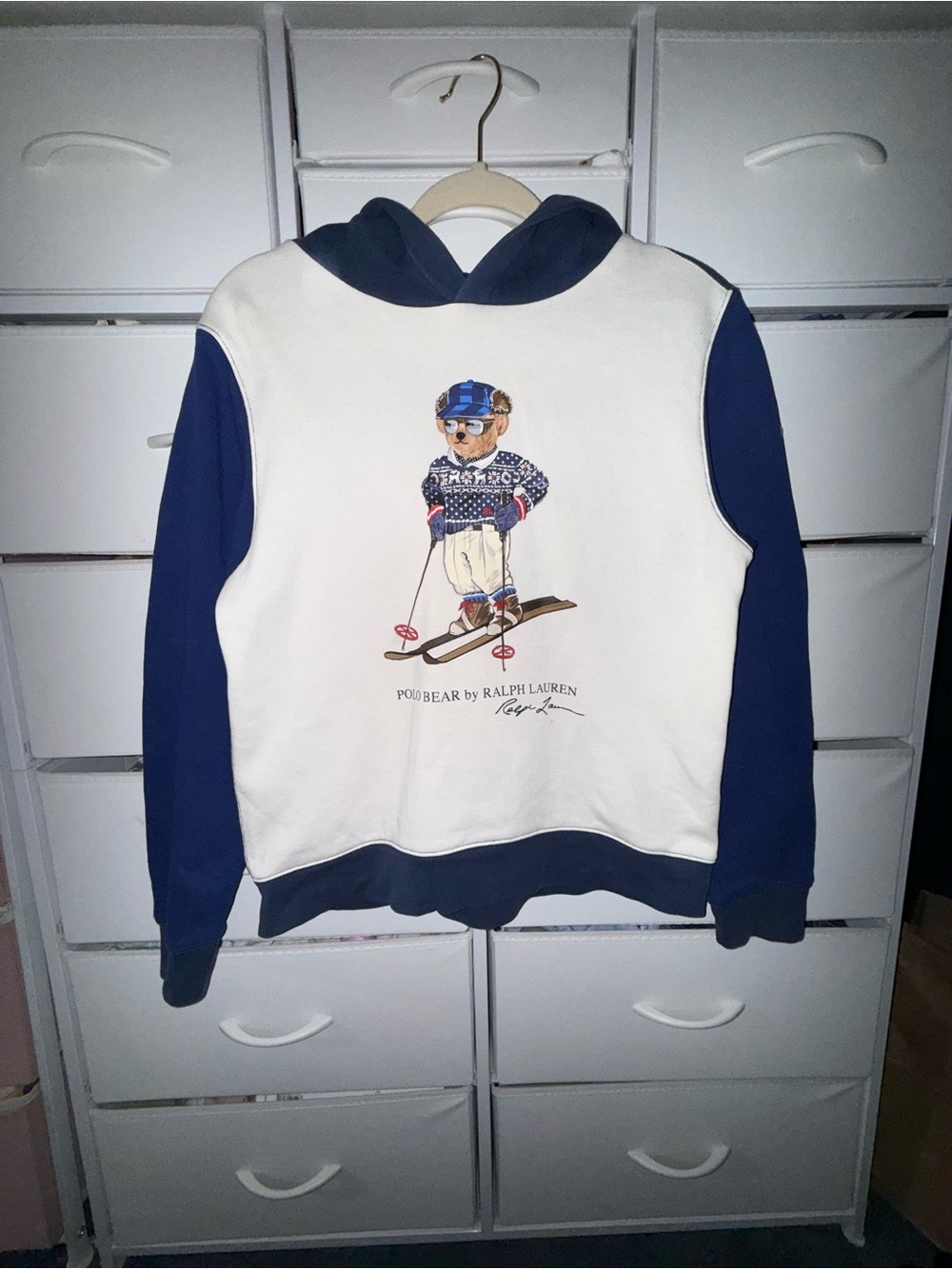 Polo Ralph Lauren Ski Bear Hoodie Sweatshirt Boys Large 14-16 Fits Womens XS S